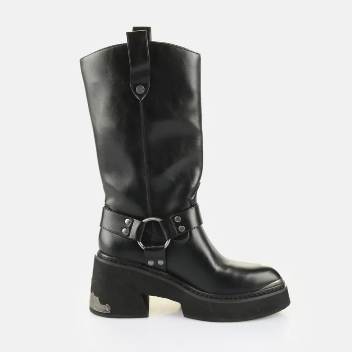 Bull Biker Hi Black Buffalo Boots and AnkleBoots Bull Biker Hi Black Buffalo Boots and AnkleBoots