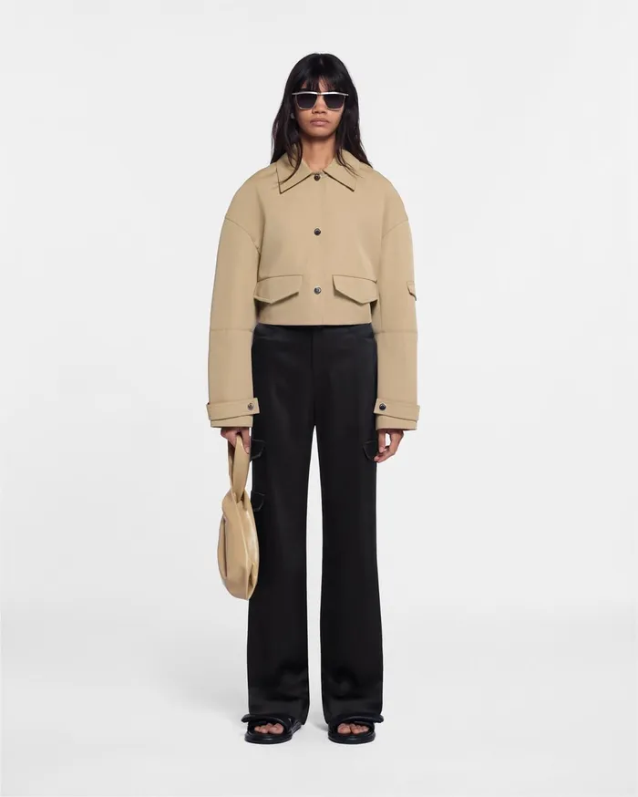Cais Slip Satin Cargo Pants Black Women Nanushka Bottoms