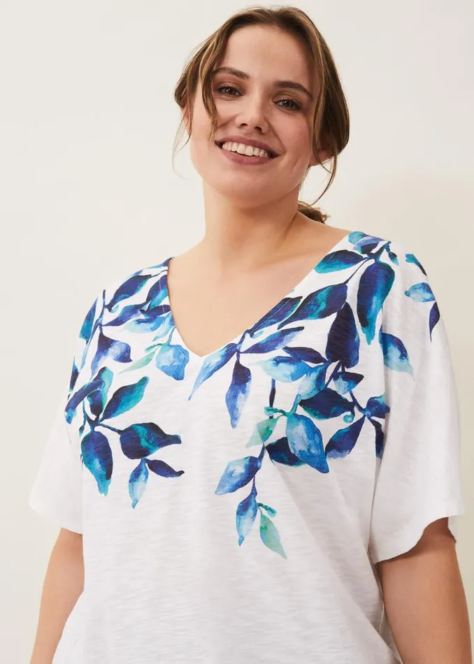 Camilla Leaf Print Top Ivory Multi Women Phase Eight Tops and TShirts