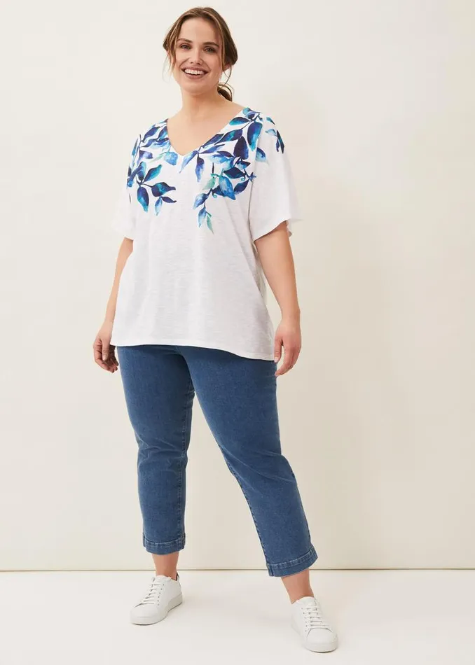 Camilla Leaf Print Top Ivory Multi Women Phase Eight Tops and TShirts
