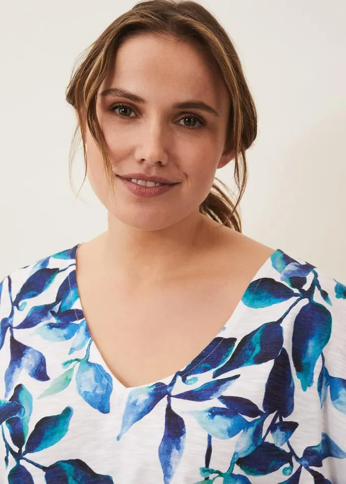 Camilla Leaf Print Top Ivory Multi Women Phase Eight Tops and TShirts