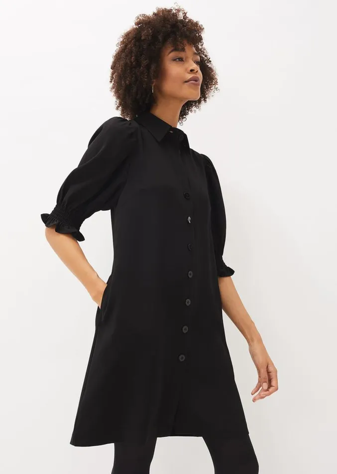 Candice Puff Sleeve Dress Black Women Phase Eight Dresses