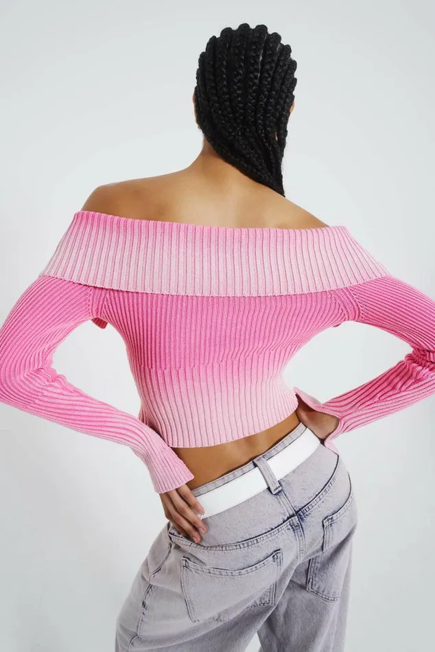 Candy Pink Tribeca Knitted Top Pink Women Jaded London Knitwear