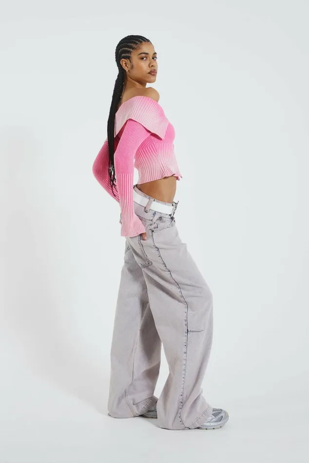 Candy Pink Tribeca Knitted Top Pink Women Jaded London Knitwear Candy Pink Tribeca Knitted Top Pink Women Jaded London Knitwear