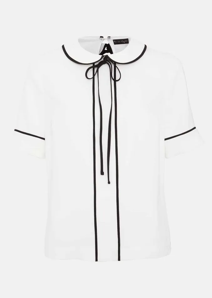 Carys Contrast Piping Blouse Ivory Women Phase Eight Shirts and Blouses