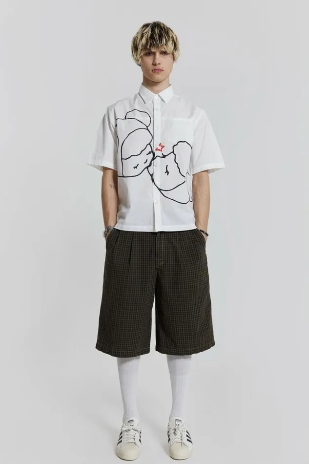 Charcoal Check Fairway Shorts Navy Men Jaded London Shorts and Jorts