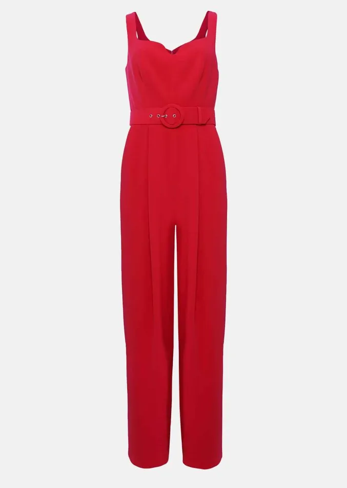 Charlize Belted Jumpsuit Coral Women Phase Eight Dresses