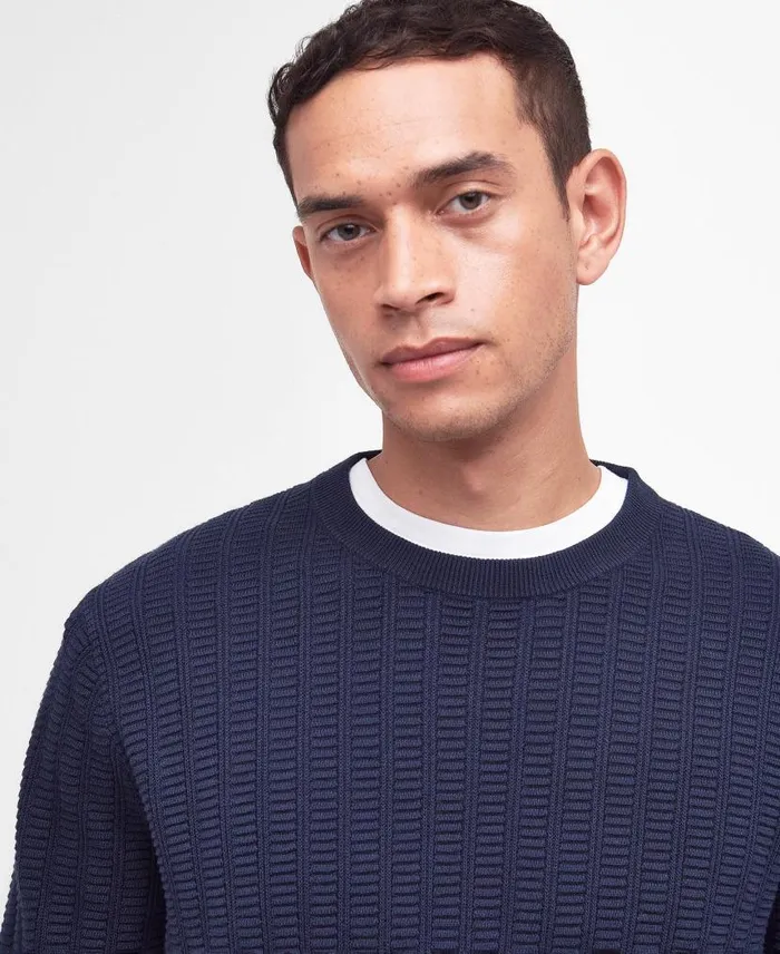 Chathil Crew Neck Jumper Military Brown Men Barbour Jumpers