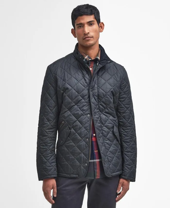 Chelsea Sportsquilt Jacket Black Men Barbour Quilted Jackets