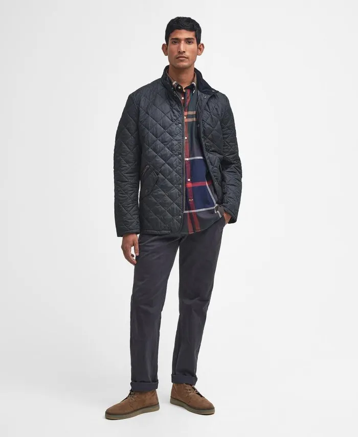 Chelsea Sportsquilt Jacket Black Men Barbour Quilted Jackets