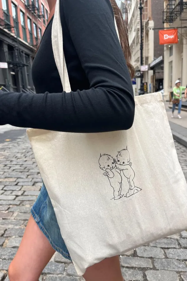 Cherub Tote Bag Ivory Women Brandy Melville Bags and Backpacks