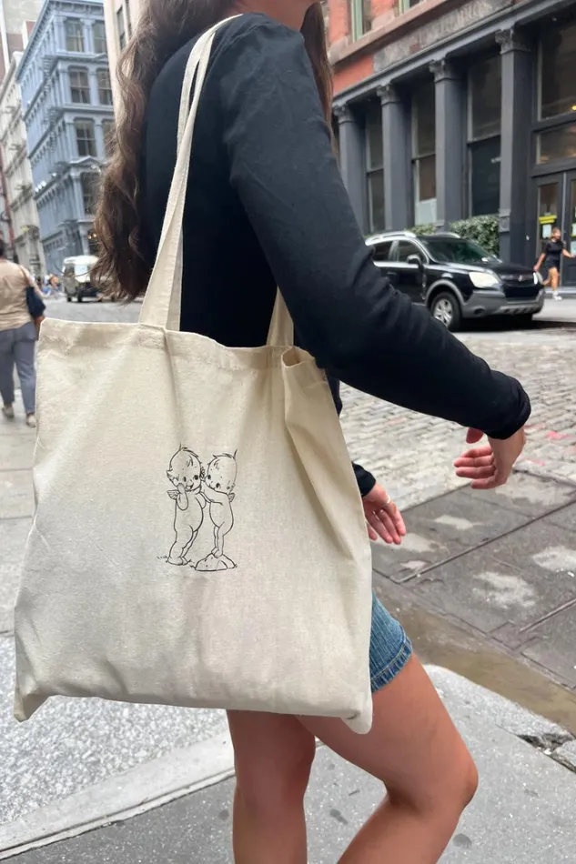 Cherub Tote Bag Ivory Women Brandy Melville Bags and Backpacks
