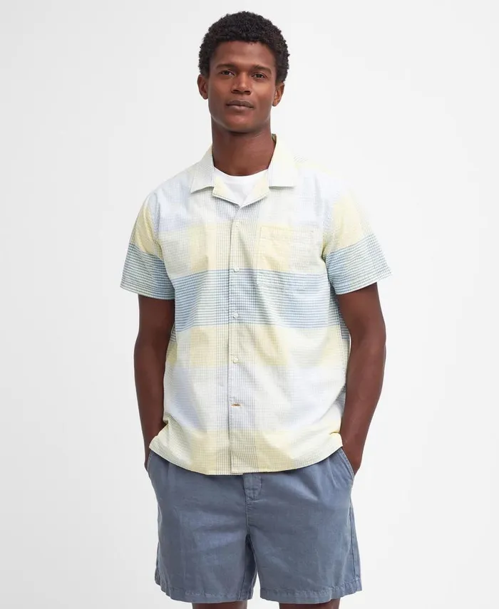 Chesil Regular ShortSleeved Shirt Lemon Men Barbour Shirts