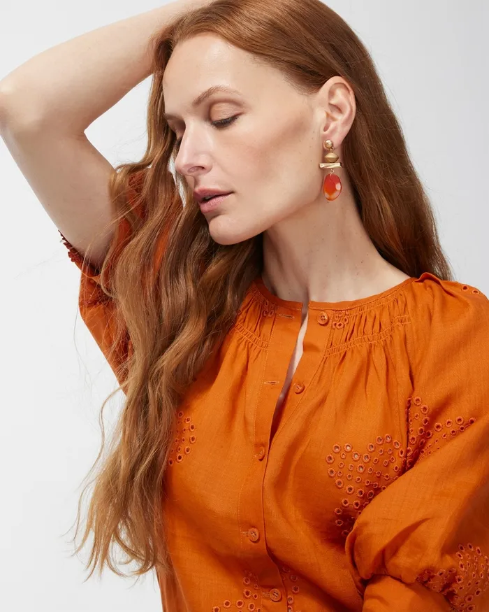 Chico039s Agate Drop Earrings Carnelian Women Earrings