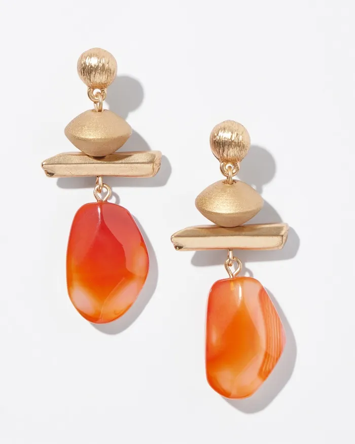 Chico039s Agate Drop Earrings Carnelian Women Earrings
