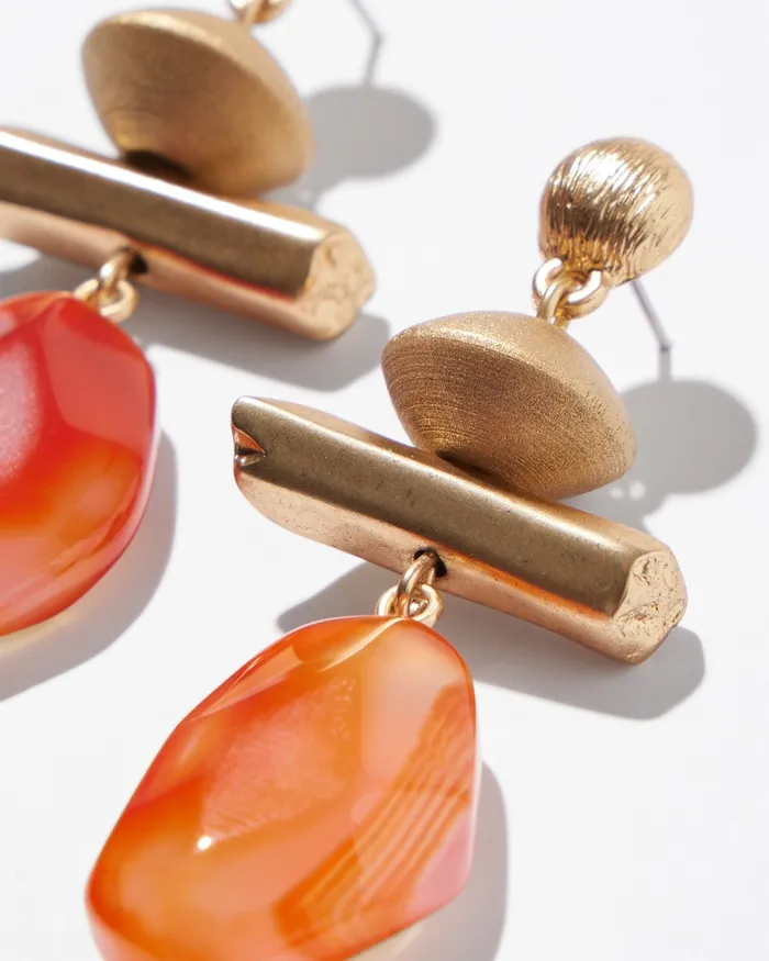 Chico039s Agate Drop Earrings Carnelian Women Earrings