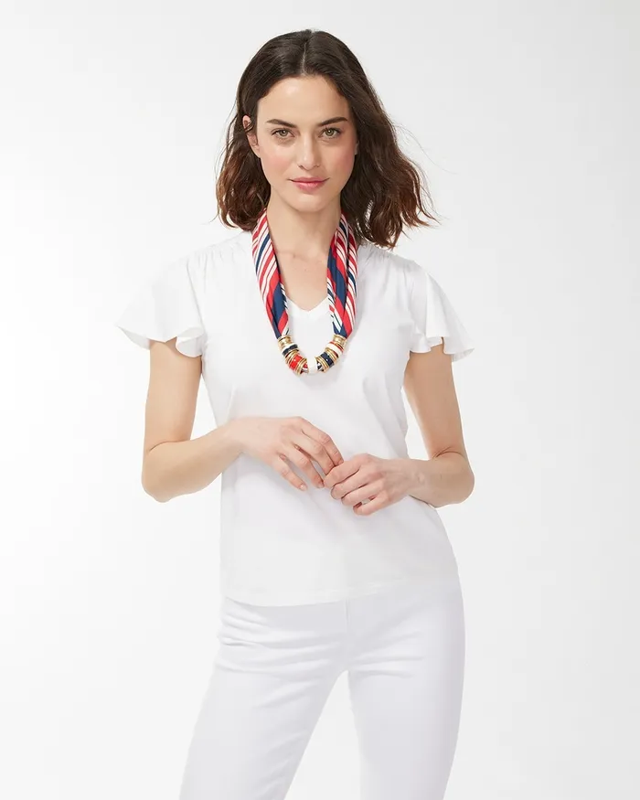 Chico039s Americana Adjustable Scarf Necklace Red Women Necklaces