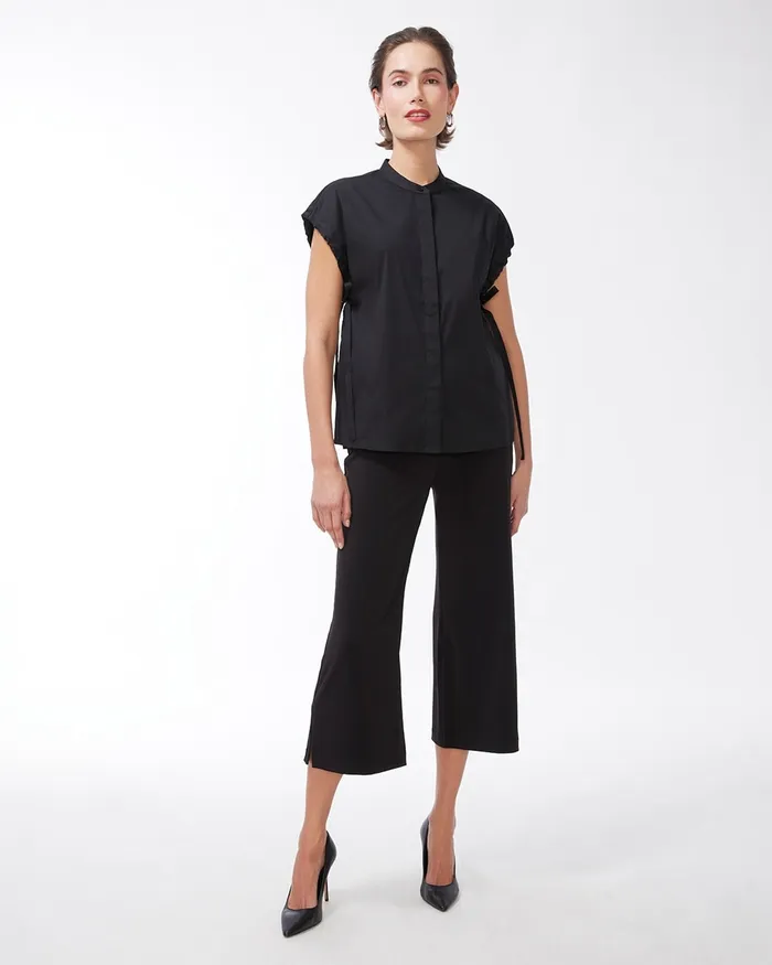 Chico039s Black Label Poplin Blouse Black Women Tops