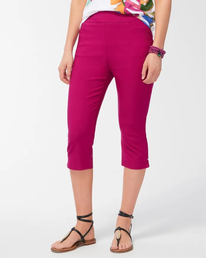 Chico039s Brigitte Rivet Capris Botanic Berry Women Pants