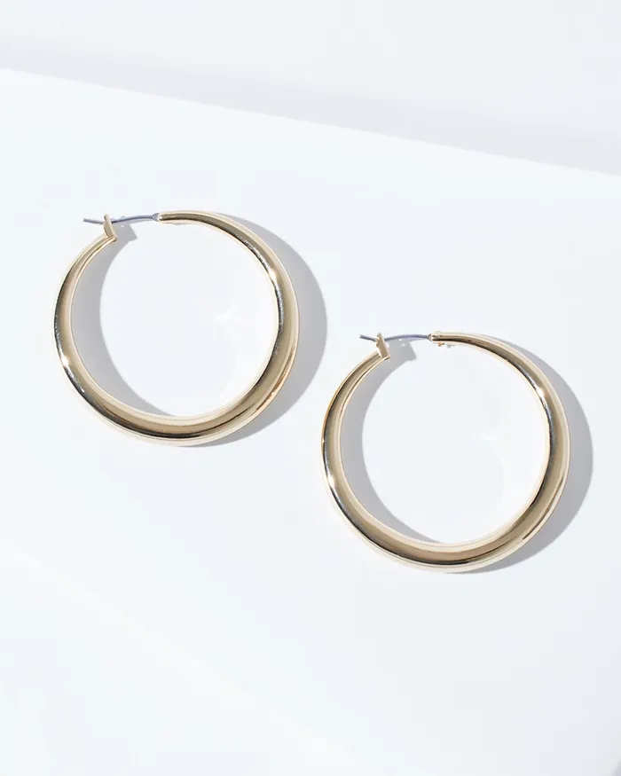 Chico039s Cassie GoldTone Circle Earrings Gold Women Earrings