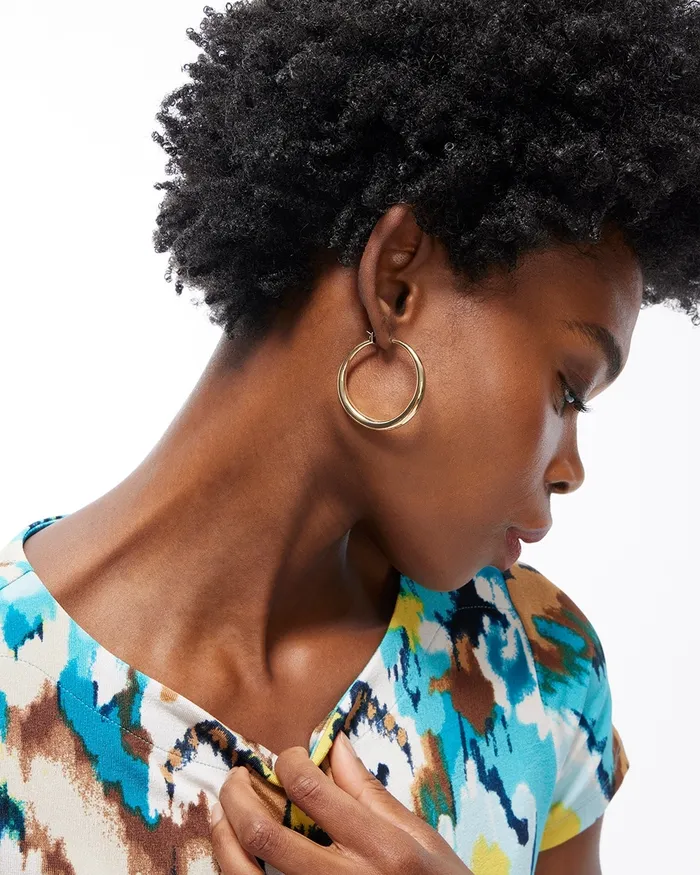 Chico039s Cassie GoldTone Circle Earrings Gold Women Earrings