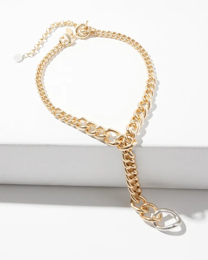 Chico039s Chain Link YNecklace Mixed Metals Women Necklaces