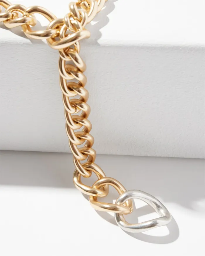 Chico039s Chain Link YNecklace Mixed Metals Women Necklaces