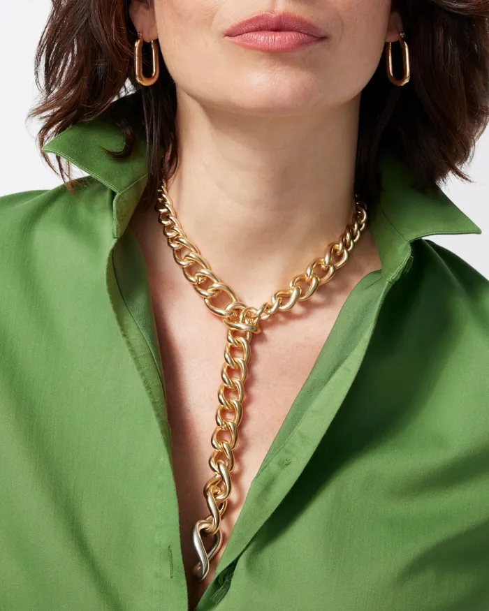 Chico039s Chain Link YNecklace Mixed Metals Women Necklaces