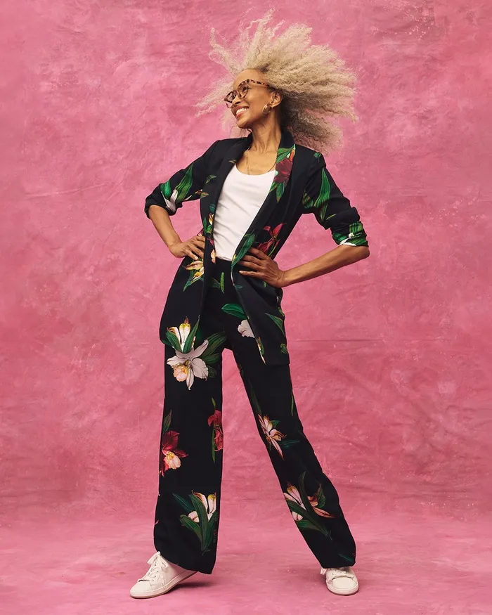 Chico039s Floral PullOn Soft Pants BlackRed Women Pants