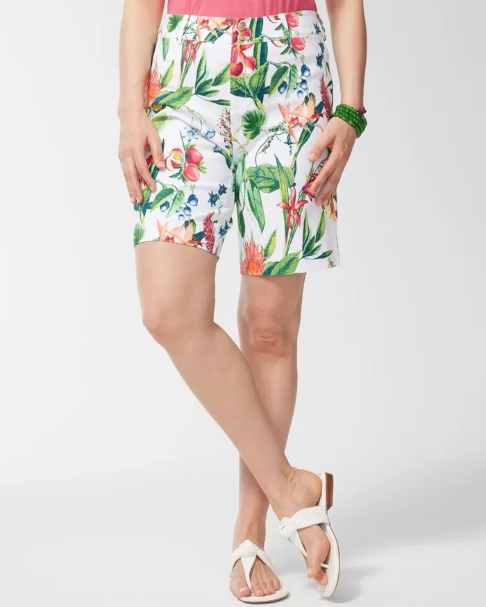 Chico039s Floral Shorts AlabasterBotanic Berry Women Shorts