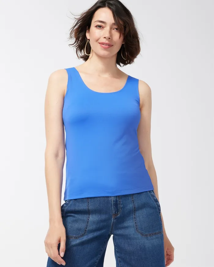 Chico039s Microfiber Tank Amparo Blue Women Tops