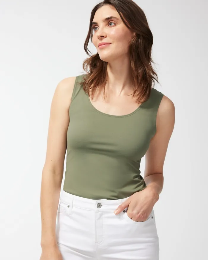 Chico039s Microfiber Tank Dark Moss Women Tops
