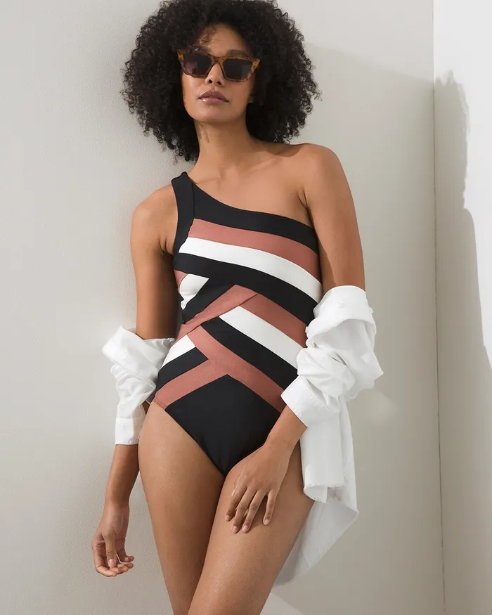 Chico039s Miraclesuit Spectra Matrix Swimsuit Black Women Swim