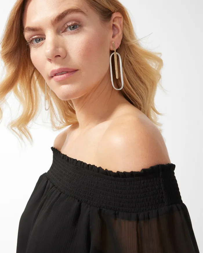 Chico039s Mixed Metals Drop Earrings Mixed Metals Women Earrings