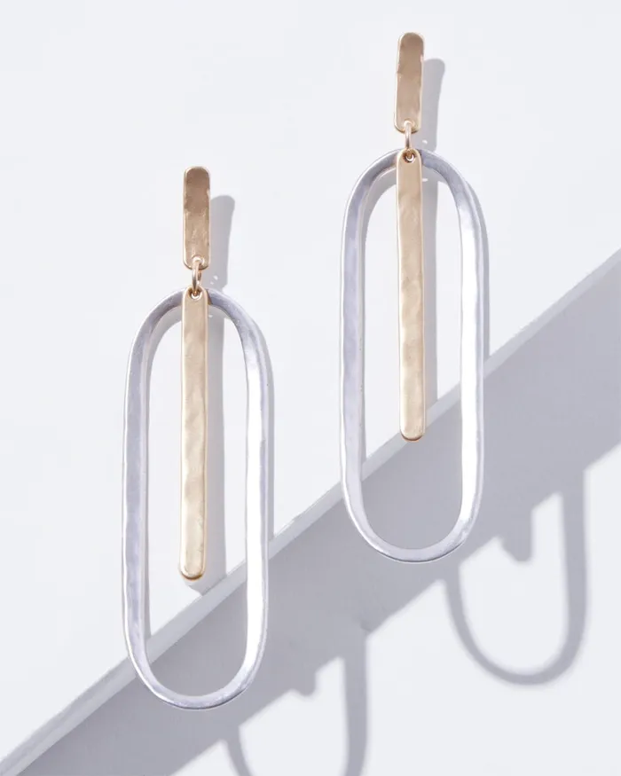 Chico039s Mixed Metals Drop Earrings Mixed Metals Women Earrings