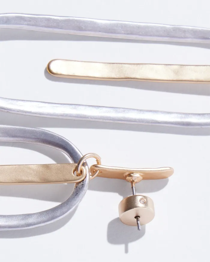 Chico039s Mixed Metals Drop Earrings Mixed Metals Women Earrings