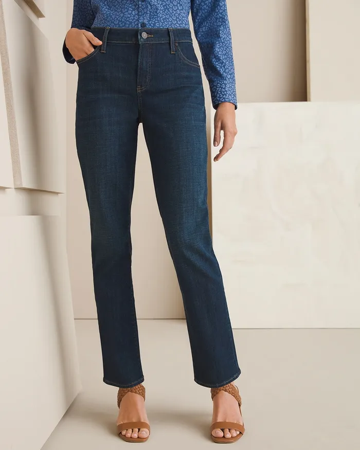 Chico039s So Slimming Girlfriend Jeans Rainier Indigo Women Jeans and Denim