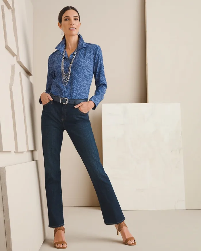 Chico039s So Slimming Girlfriend Jeans Rainier Indigo Women Jeans and Denim