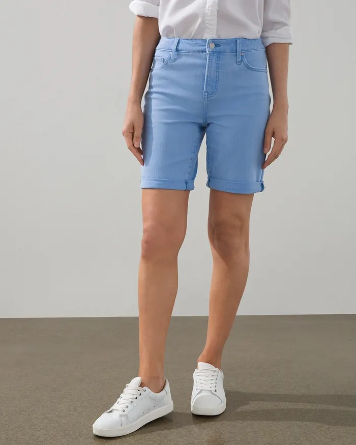 Chico039s So Slimming Girlfriend Shorts Wisteria Blue Women Shorts