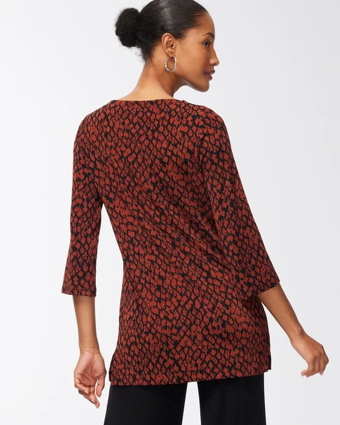Chico039s Travelers Diamond Print Tunic Brazilwood Women Tops