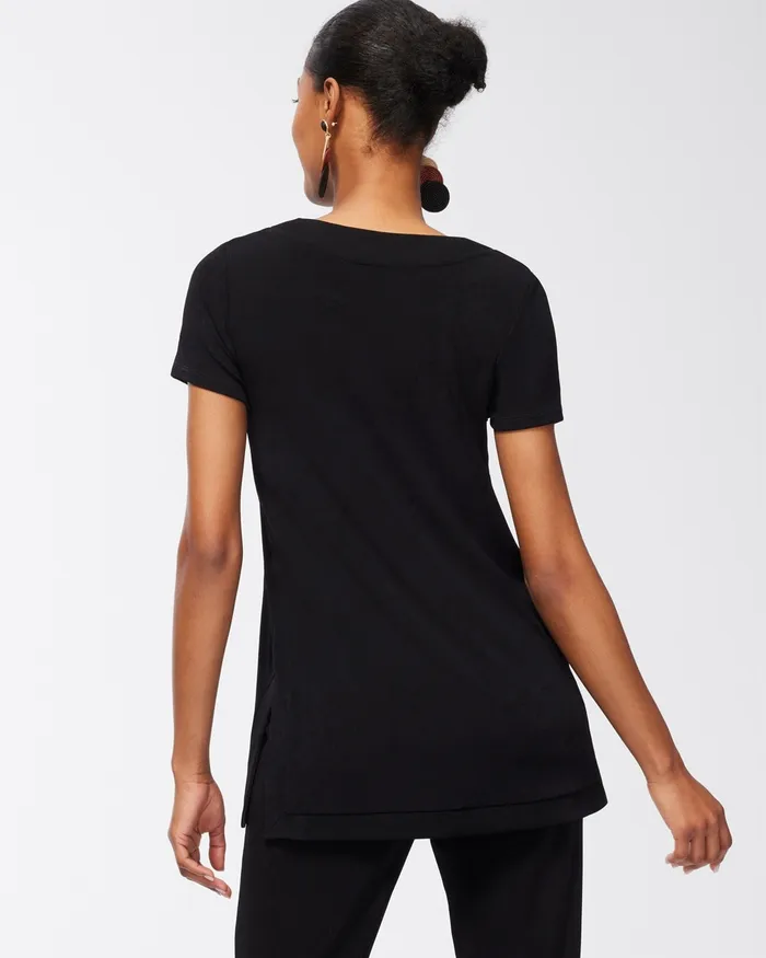 Chico039s Travelers Kurta Tunic Travelers Black Women Tops