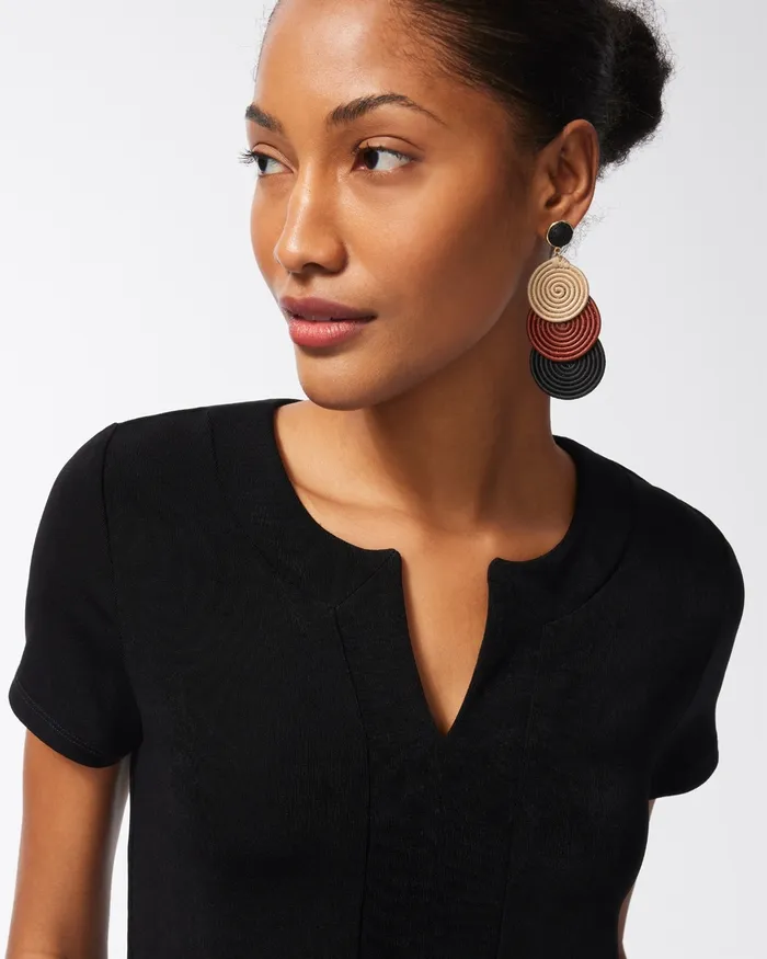 Chico039s Travelers Kurta Tunic Travelers Black Women Tops