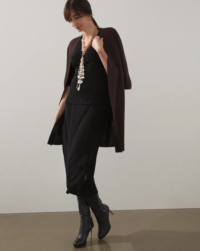 Chico039s Travelers Midi Skirt Travelers Black Women Dresses and Skirts