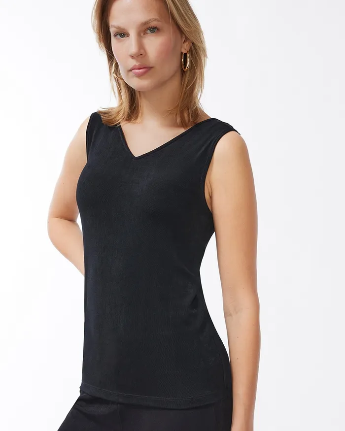 Chico039s Travelers Reversible Tank Travelers Black Women Tops