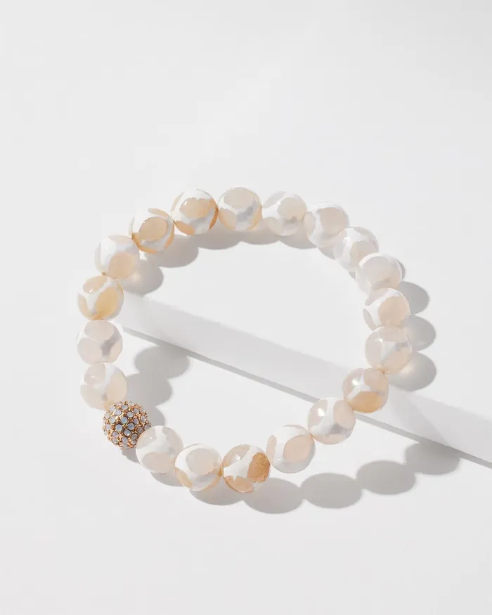 Chico039s White Fireball Stretch Bracelet WhiteNeutral Women Bracelets