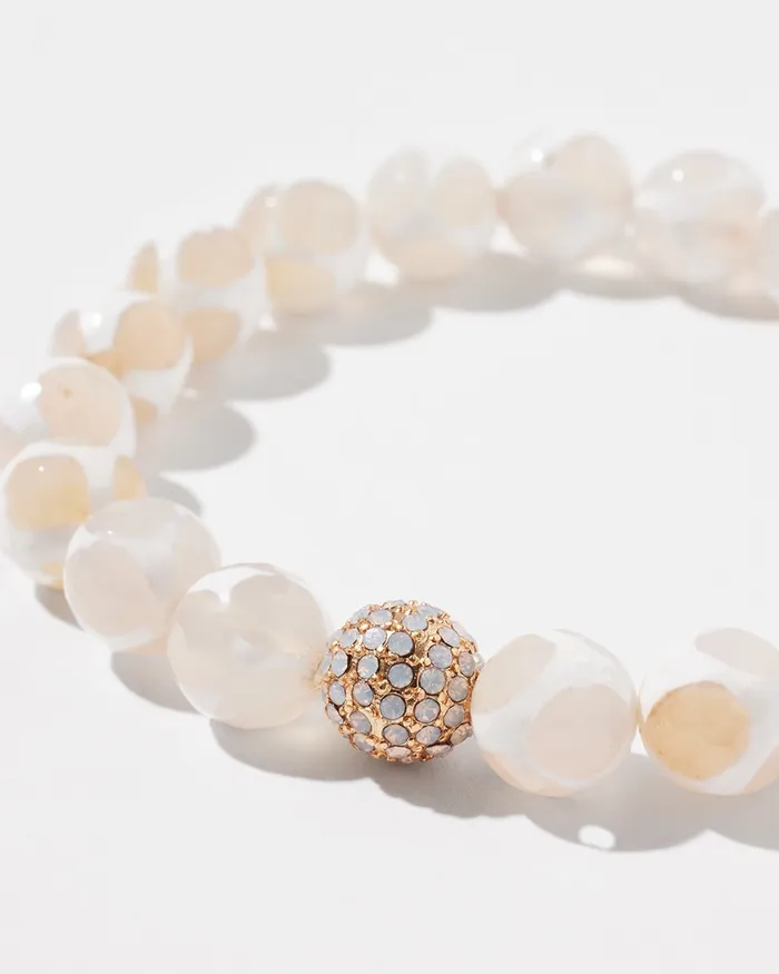 Chico039s White Fireball Stretch Bracelet WhiteNeutral Women Bracelets