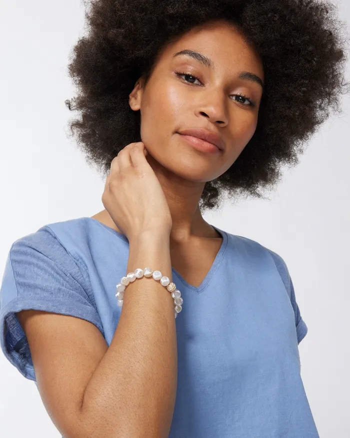 Chico039s White Fireball Stretch Bracelet WhiteNeutral Women Bracelets