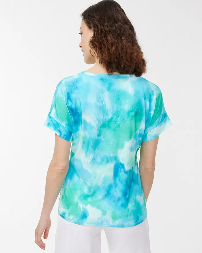Chico039s Zenergy Drop Shoulder Tee Bahamian Pink Women Tees