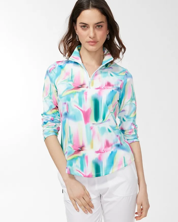 Chico039s Zenergy UPF Long Sleeve Top Poolside Blue Women Matching Sets