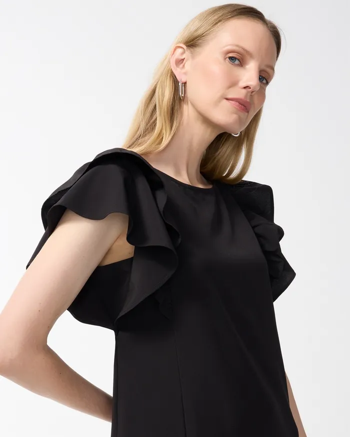 Chico039s Zenergy UPF Neema Drama Sleeve Dress Black Women Activewear